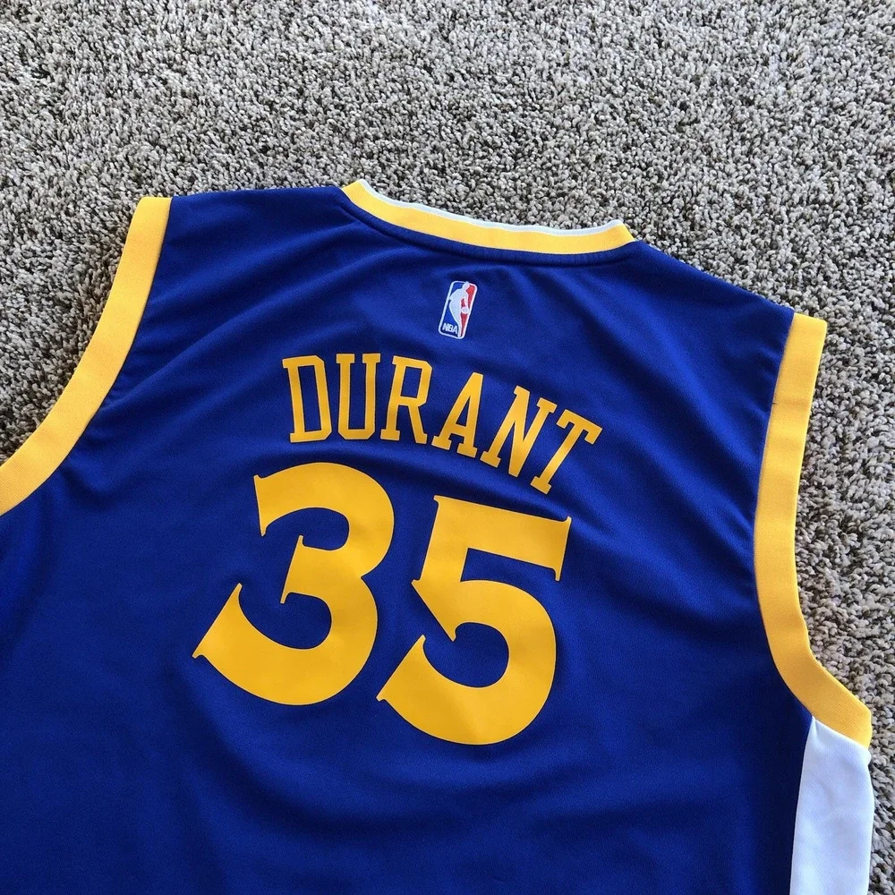 Adidas Golden State Warriors Kevin Durant Jersey Size Adult XL #35 NBA Blue Away